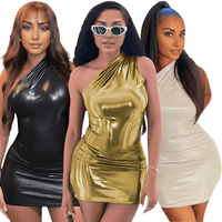 Thumbnail for Glam One-Shoulder Bodycon Mini Clubbing Dress