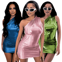 Thumbnail for Glam One-Shoulder Bodycon Mini Clubbing Dress