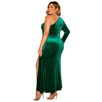 Thumbnail for Plus Size One-Shoulder Twisted Split Green Dress