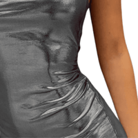 Thumbnail for Silver Chic Lace-Up Straps Bodycon Backless Mini Dress