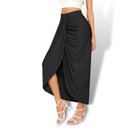 Thumbnail for Black High Waist Draped Pencil Skirt Sensationally Fabulous