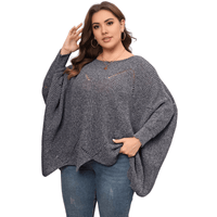 Thumbnail for Black Trendy Plus Size Batwing Sleeve Sweater Top