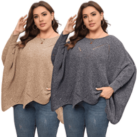 Thumbnail for Trendy Plus Size Batwing Sleeve Sweater Top