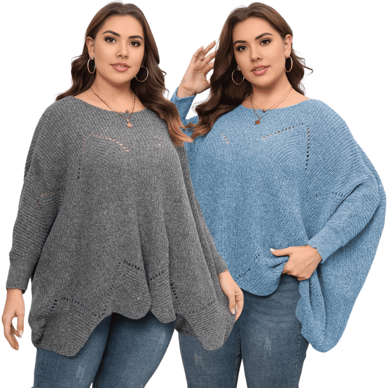 Trendy Plus Size Batwing Sleeve Sweater Top