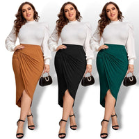 Thumbnail for Curve Plus High Waist Ruched Pencil Skirt Sensationally fabulous