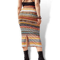 Thumbnail for Curve Plus Elastic Waist Boho Pencil Skirt Sensationally Fabulous
