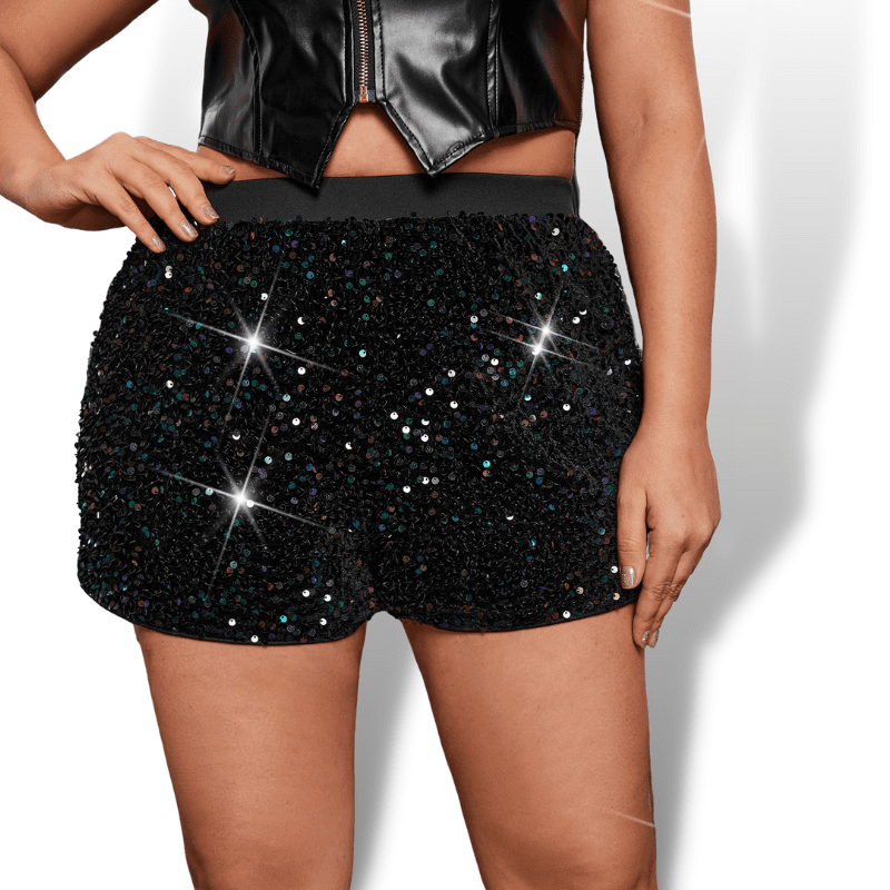 High Waisted Sequin Shorts