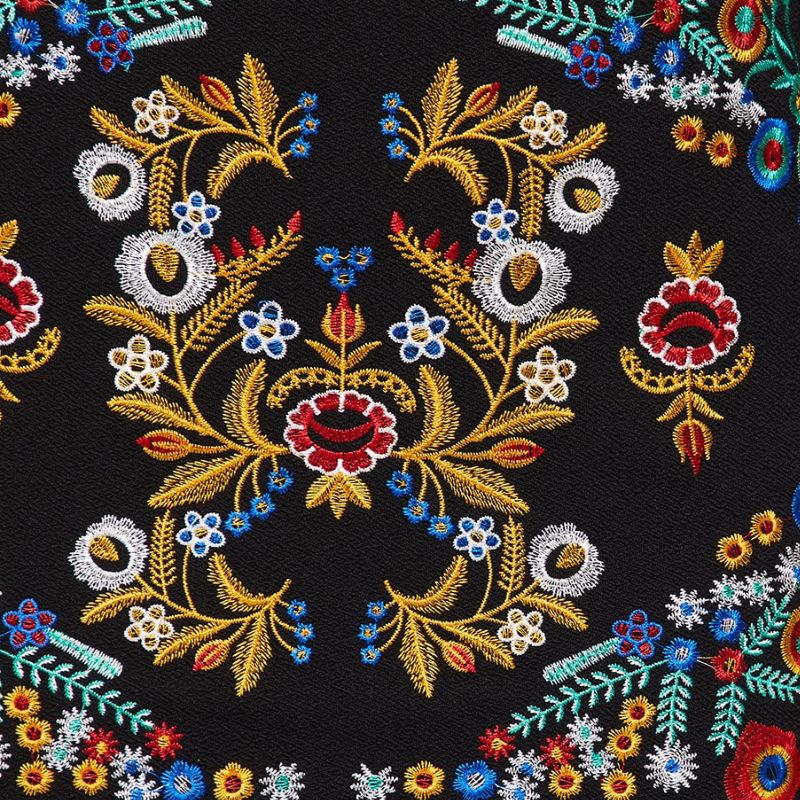 Boho Floral Embroidery Black Mini Skirt Sensationally Fabulous