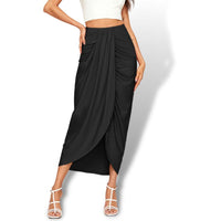 Thumbnail for Black High Waist Draped Pencil Skirt Sensationally Fabulous