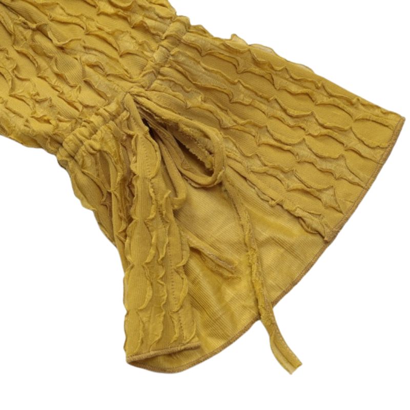 Yellow Long Sleeve Bandage Crop Top Sensationally Fabulous