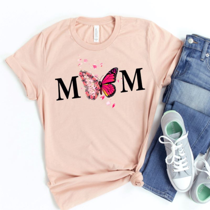 Mom Letter Butterfly T-Shirt - Sensationally Fabulous