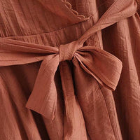 Thumbnail for Deep V Neck Bell Sleeve Sash Mini Dress - Sensationally Fabulous